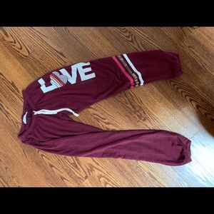 Spiritual gangster sweatpants, dark red, size xs